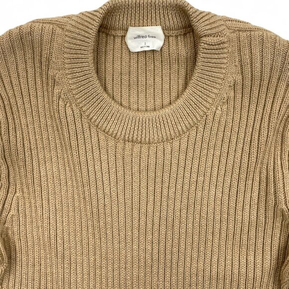 Wilfred Free Aritzia Merino Wool Brown Cropped Sweater Women's Small - Picture 2 of 9